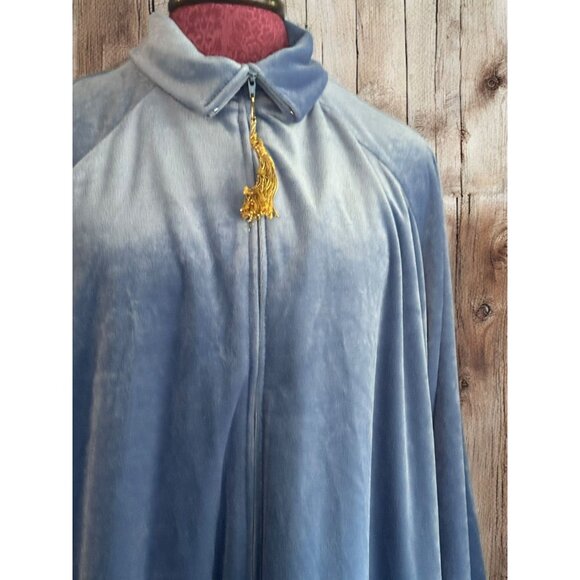 Vintage Brownstone Studio Blue Plush Jeweled Zip Robe - Picture 5 of 11